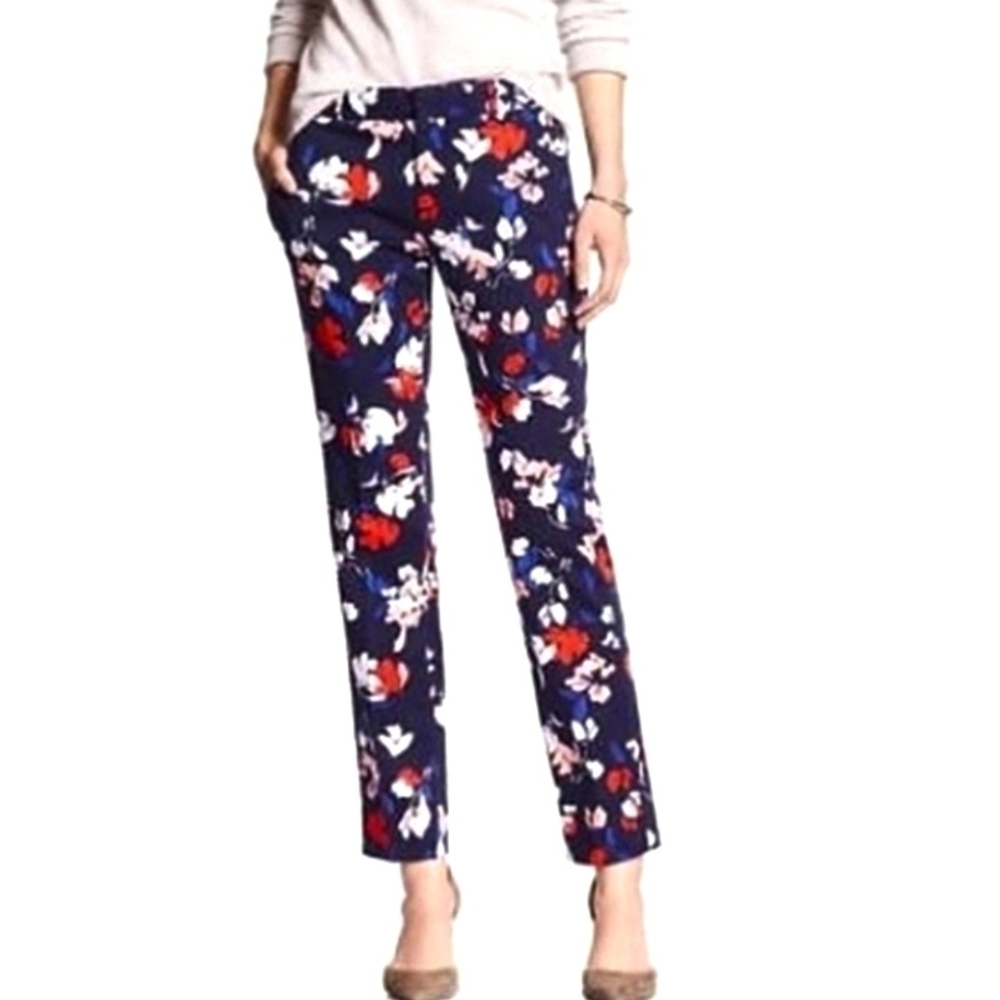 (3/$25) Banana Republic Navy Flowered Pants